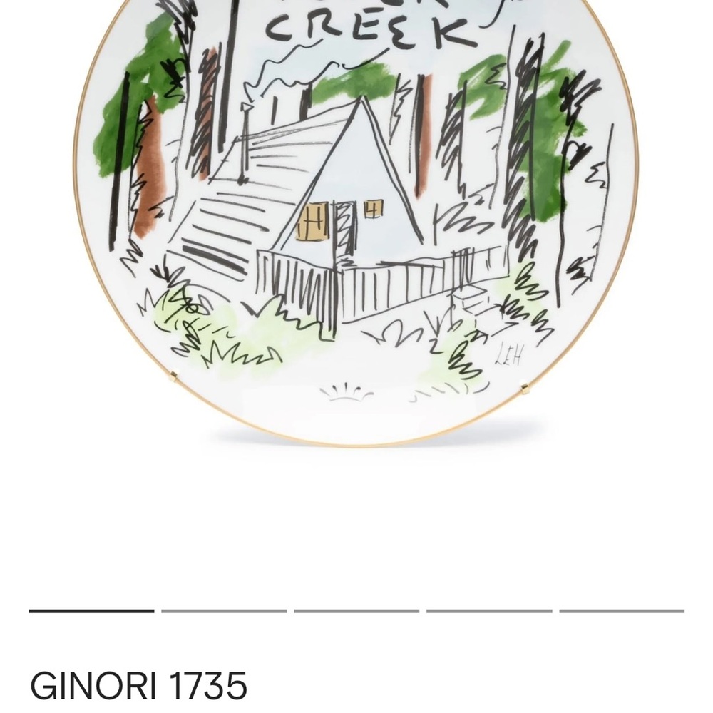 Richard Ginori Art Plate with Green and Black Design